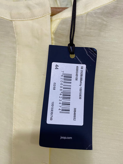 JOOP |L| BUST 25| A45| PALE YELLOW BANDED COLLAR TECHNICAL UTILITY BLOUSE