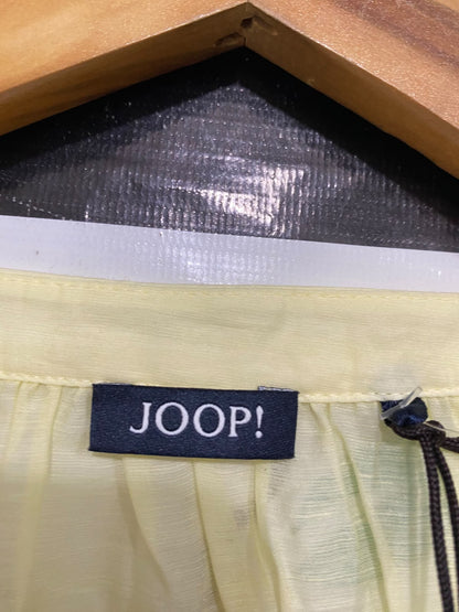 JOOP |L| BUST 25| A45| PALE YELLOW BANDED COLLAR TECHNICAL UTILITY BLOUSE