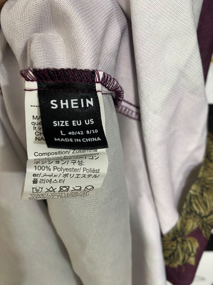 SHEIN |L| BUST 21| A45| PLUM AND OLIVE FLORAL V-NECK TECHNICAL UTILITY MAXI DRESS