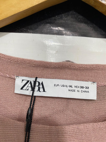 ZARA |L/XL| BUST 24| A45| DUSTY ROSE COWL-NECK TECHNICAL UTILITY KNIT TOP