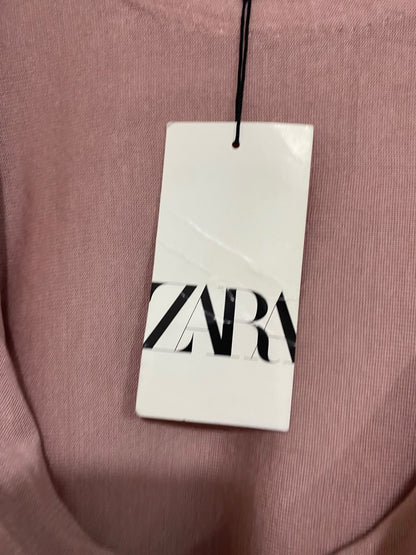 ZARA |L/XL| BUST 24| A45| DUSTY ROSE COWL-NECK TECHNICAL UTILITY KNIT TOP