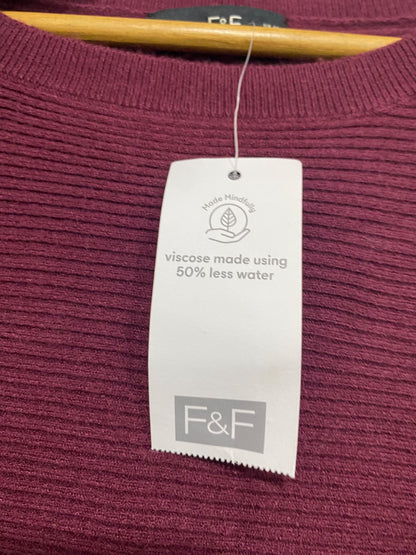 F&F |M| BUST 19| A45| BURGUNDY RIBBED CREWNECK TECHNICAL UTILITY SWEATER