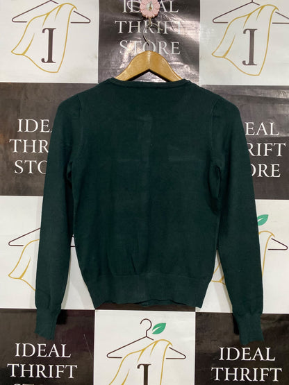 FORCAST |S| BUST 16| A45| DARK GREEN CREWNECK TECHNICAL UTILITY CARDIGAN