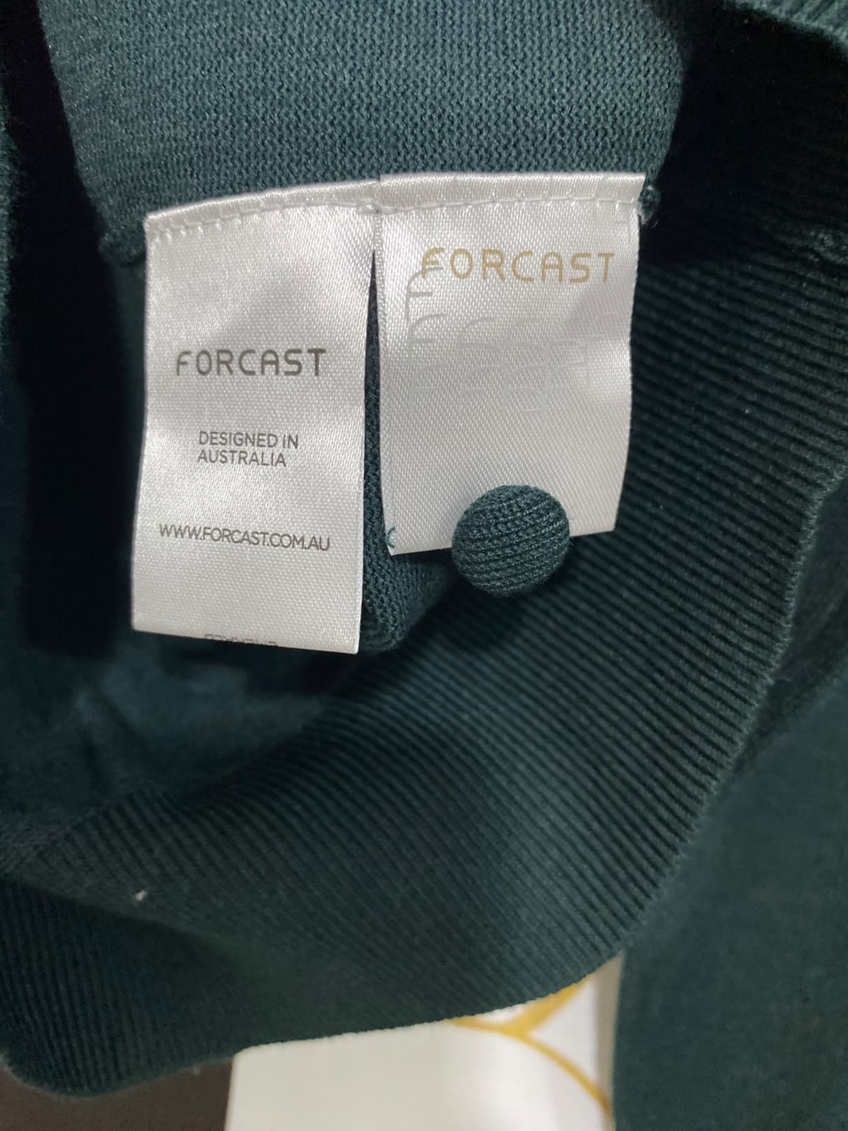 FORCAST |S| BUST 16| A45| DARK GREEN CREWNECK TECHNICAL UTILITY CARDIGAN
