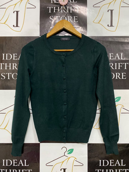 FORCAST |S| BUST 16| A45| DARK GREEN CREWNECK TECHNICAL UTILITY CARDIGAN