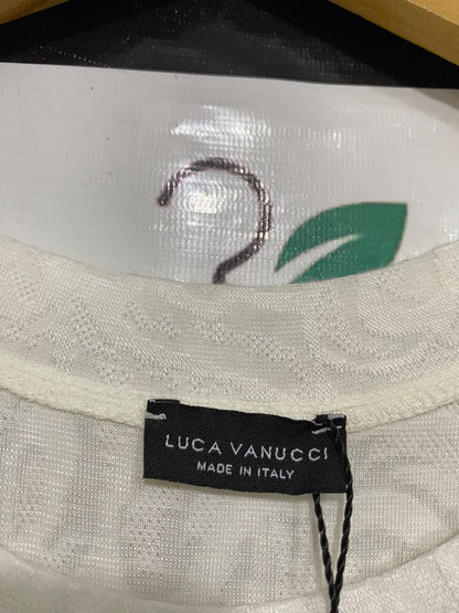 LUCA VANUCCI |XL| BUST 22| A45| OFF-WHITE SWIRL EMBOSSED TECHNICAL UTILITY TOP