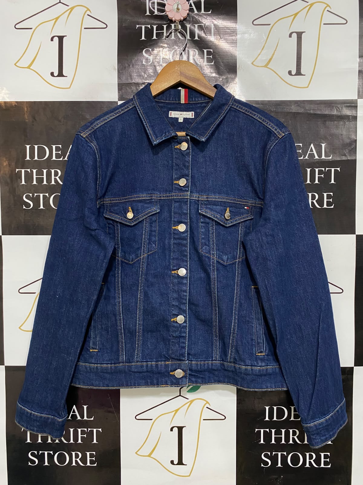 TOMMY HILFIGER |M| BUST 21| A45| DARK WASH DENIM TECHNICAL UTILITY JACKET