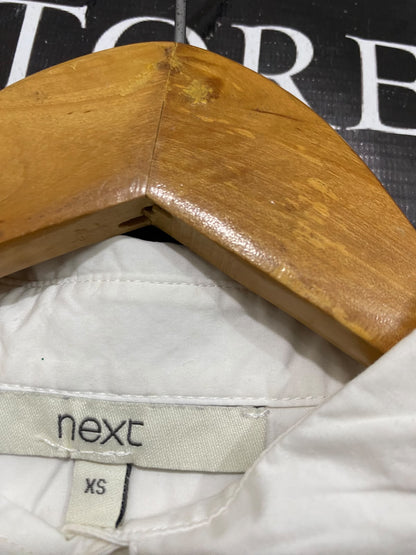 NEXT |XS| BUST 16| A45| BEIGE V-NECK SWEATER VEST AND WHITE SHIRT LAYERED TECHNICAL UTILITY TOP