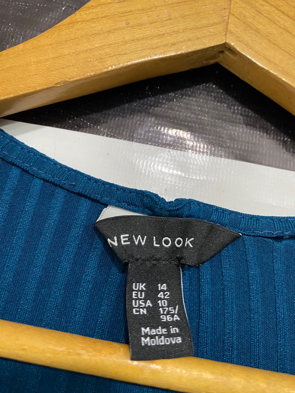 NEW LOOK |M| BUST 18| A45| TEAL RIBBED ASYMMETRIC BUTTON TECHNICAL UTILITY MIDI DRESS