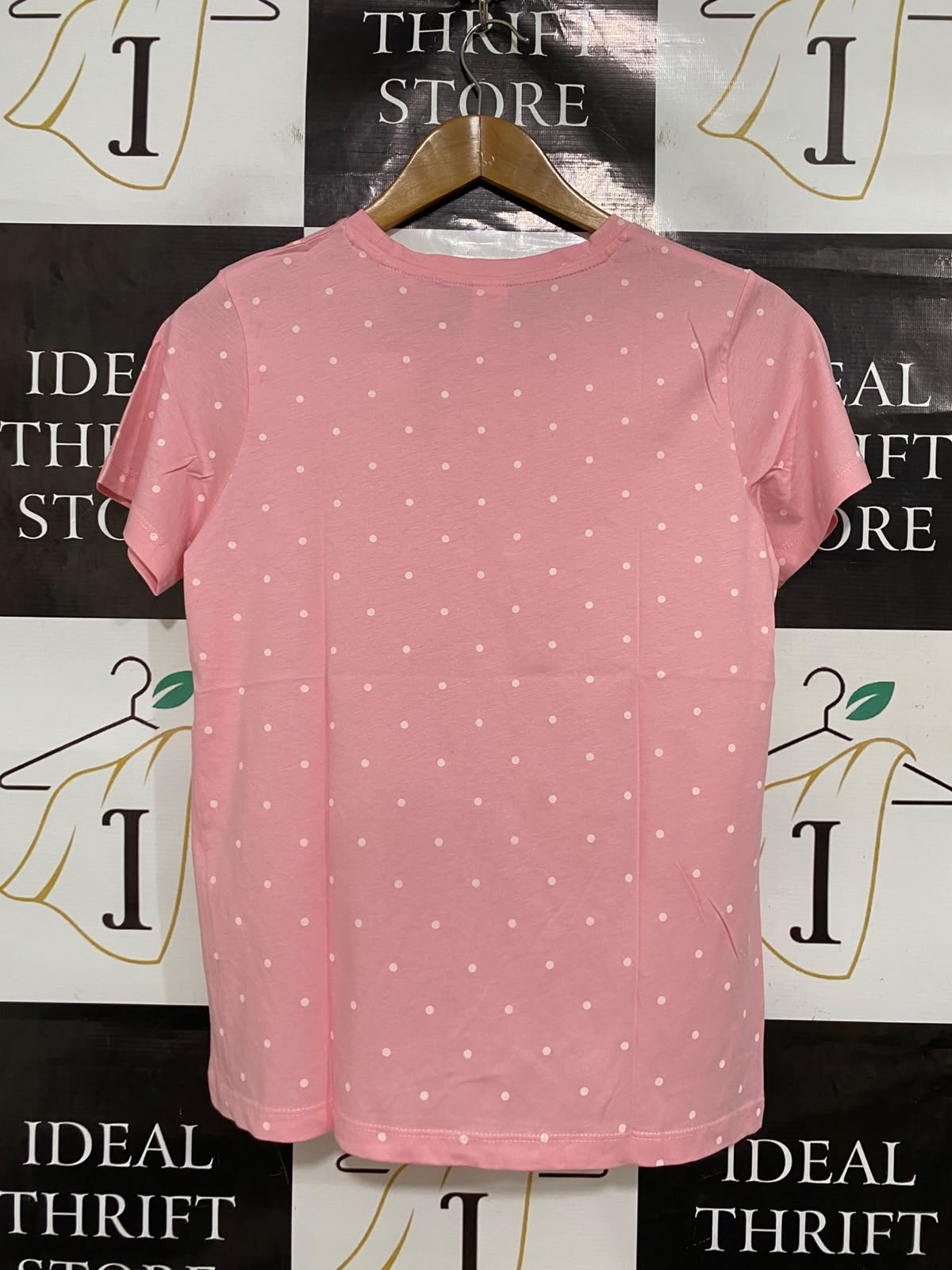 & ME |M| BUST 18| A44| PINK POLKA DOT TECHNICAL UTILITY T-SHIRT