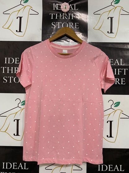 & ME |M| BUST 18| A44| PINK POLKA DOT TECHNICAL UTILITY T-SHIRT