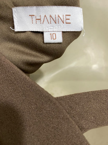 THANNE |M| BUST 16| A44| BROWN GATHERED CUTOUT TECHNICAL UTILITY CROP TOP