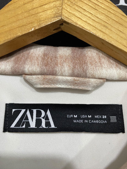 ZARA |M| BUST 23| A44| BROWN PLAID OVERSIZED TECHNICAL UTILITY SHIRT JACKET