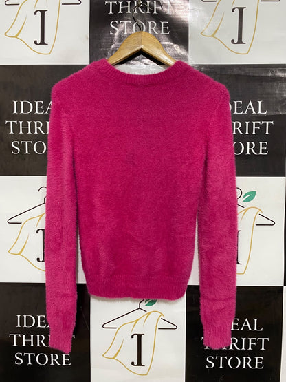 DOTTI |XS| BUST 16| A44| CLOTH FUCHSIA FLUFFY TEXTURED TECHNICAL UTILITY SWEATER