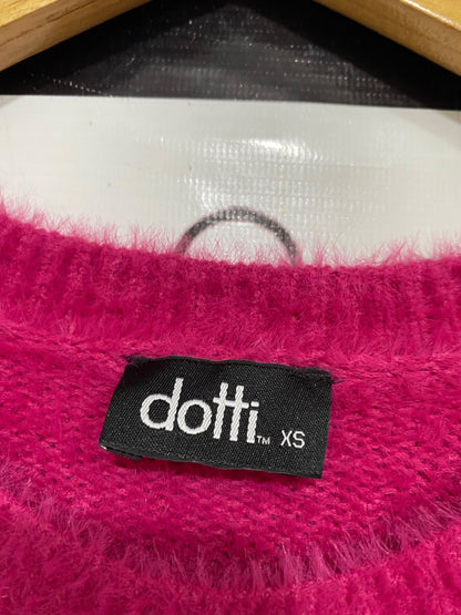 DOTTI |XS| BUST 16| A44| CLOTH FUCHSIA FLUFFY TEXTURED TECHNICAL UTILITY SWEATER
