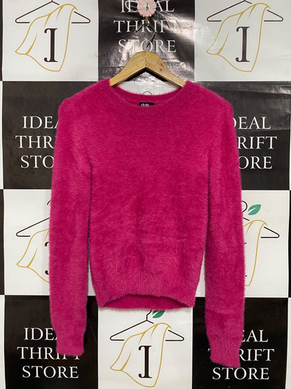 DOTTI |XS| BUST 16| A44| CLOTH FUCHSIA FLUFFY TEXTURED TECHNICAL UTILITY SWEATER