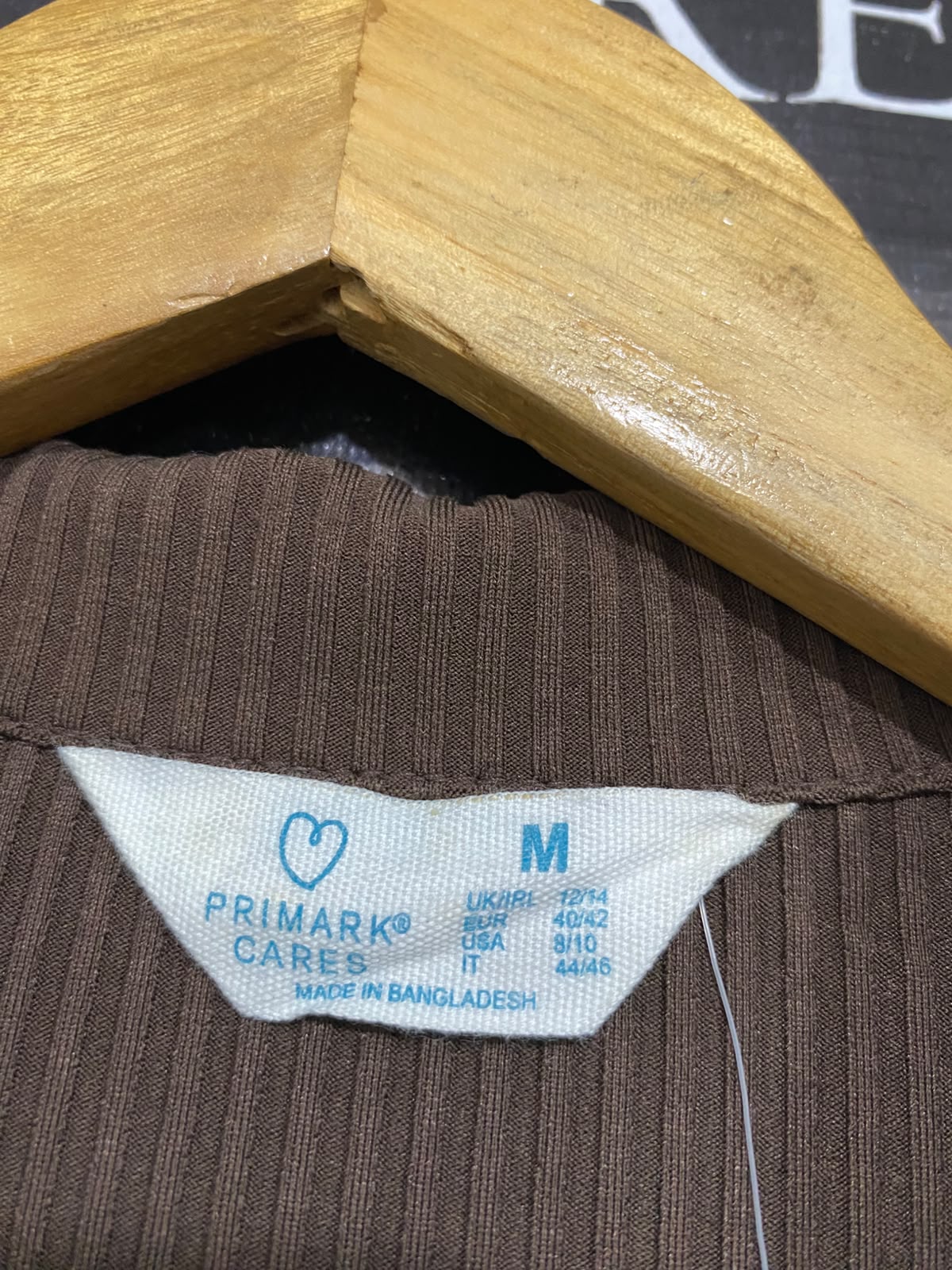 PRIMARK CARES |M| BUST 17| A44| BROWN RIBBED POLO COLLAR TECHNICAL UTILITY MIDI DRESS