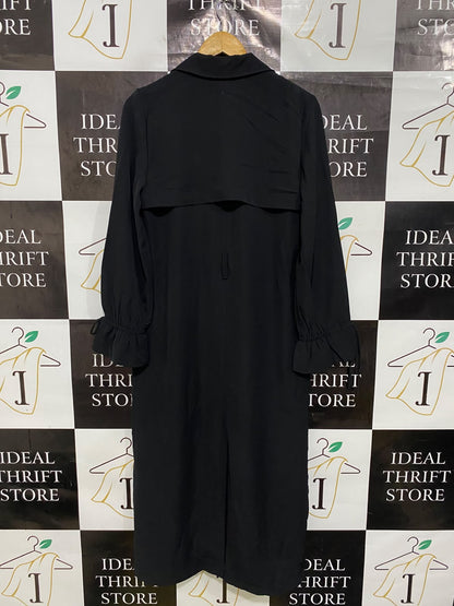RIVER ISLAND |M| BUST 19| A44| BLACK DOUBLE-BREASTED TRENCH COAT TECHNICAL UTILITY OUTERWEAR