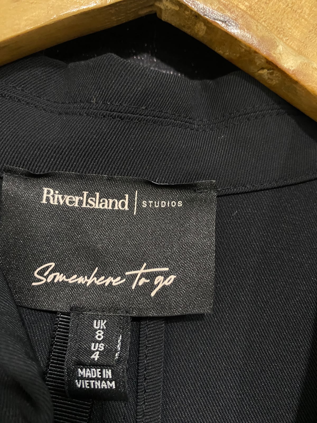 RIVER ISLAND |M| BUST 19| A44| BLACK DOUBLE-BREASTED TRENCH COAT TECHNICAL UTILITY OUTERWEAR