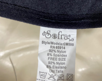 SOFRA |S| BUST 15| A44| BLACK SEAMLESS SPAGHETTI STRAP TECHNICAL UTILITY CAMISOLE