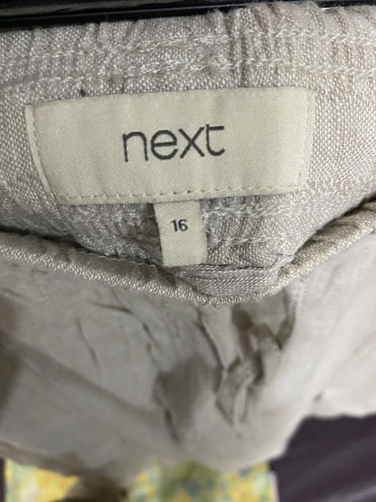 NEXT |XL| WAIST 34| A44| BEIGE LINEN-BLEND CARGO TECHNICAL UTILITY TROUSERS