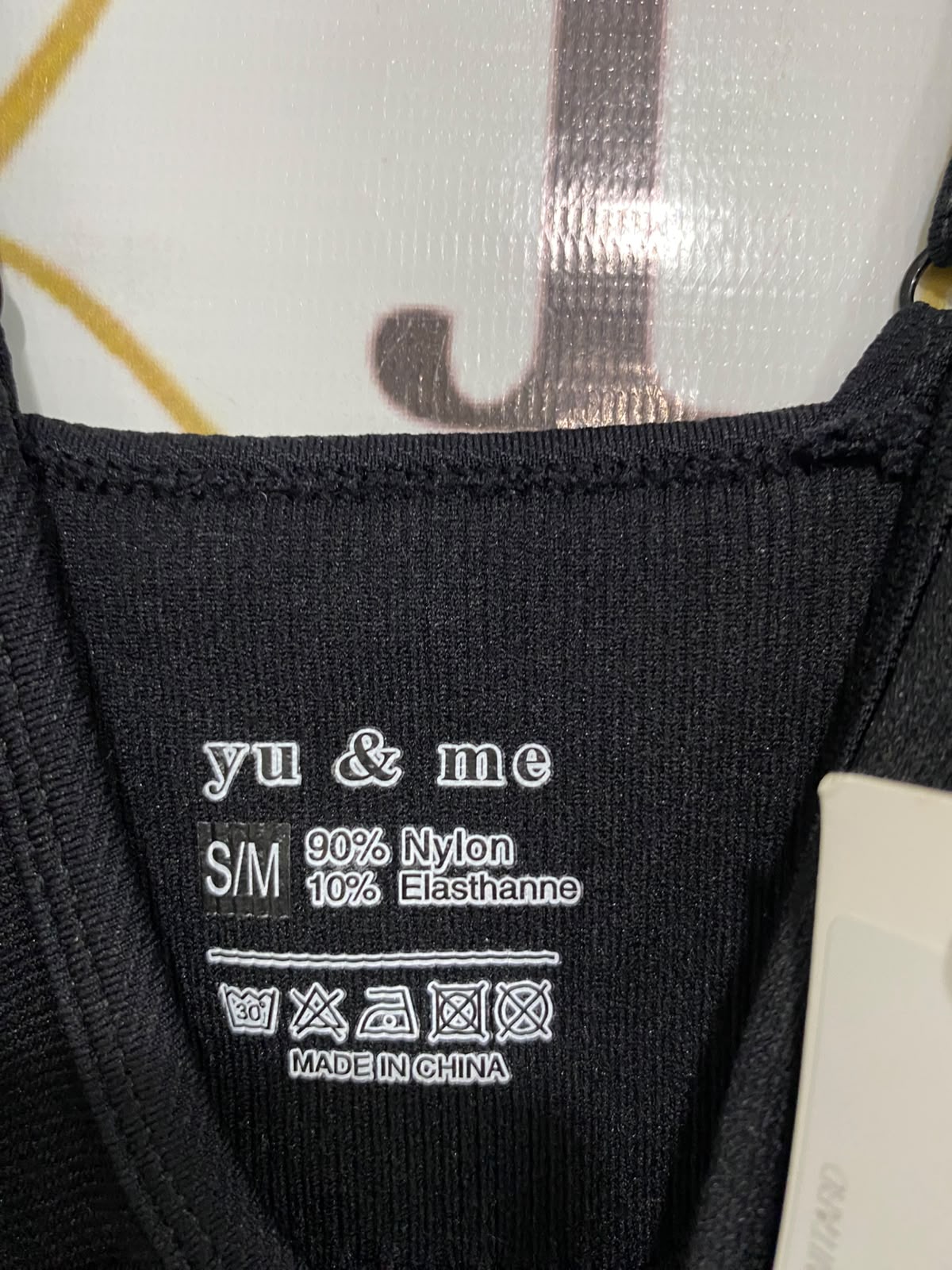 YU & ME |S/M| BUST 12| A44| BLACK SEAMLESS SPAGHETTI STRAP TECHNICAL UTILITY JUMPSUIT