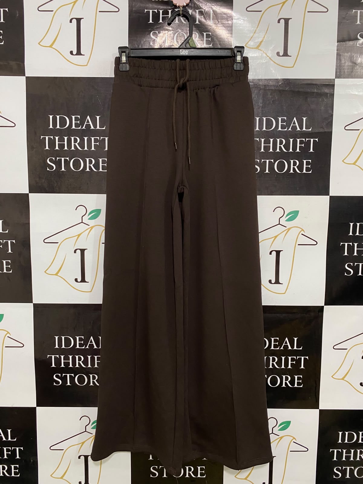 SINSAY |XS| WAIST 26| A44| BROWN WIDE-LEG DRAWSTRING TECHNICAL UTILITY TROUSERS