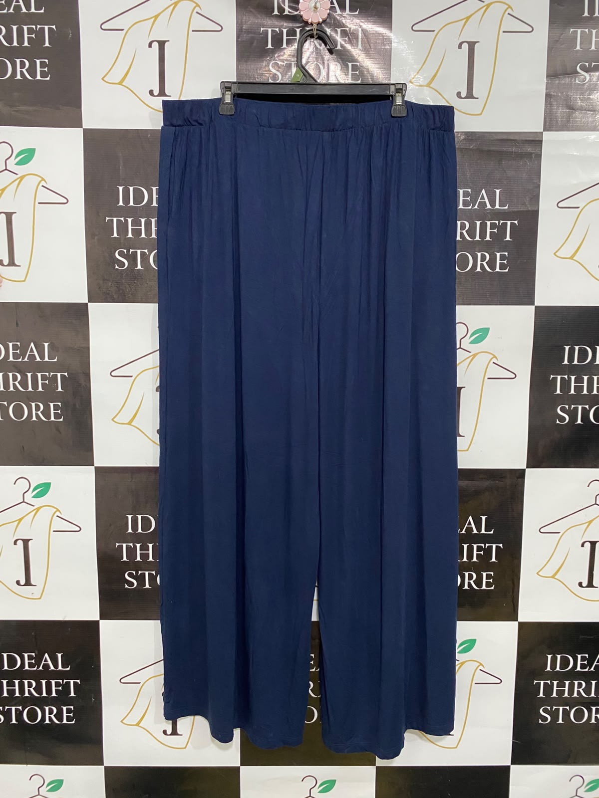 ANKO |XXL| WAIST 40| A44| NAVY BLUE WIDE-LEG DRAWSTRING TECHNICAL UTILITY TROUSERS