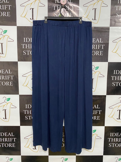 ANKO |XXL| WAIST 40| A44| NAVY BLUE WIDE-LEG DRAWSTRING TECHNICAL UTILITY TROUSERS