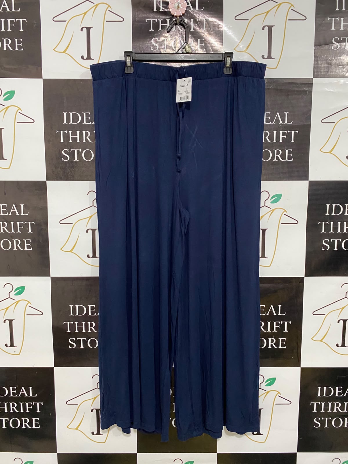 ANKO |XXL| WAIST 40| A44| NAVY BLUE WIDE-LEG DRAWSTRING TECHNICAL UTILITY TROUSERS