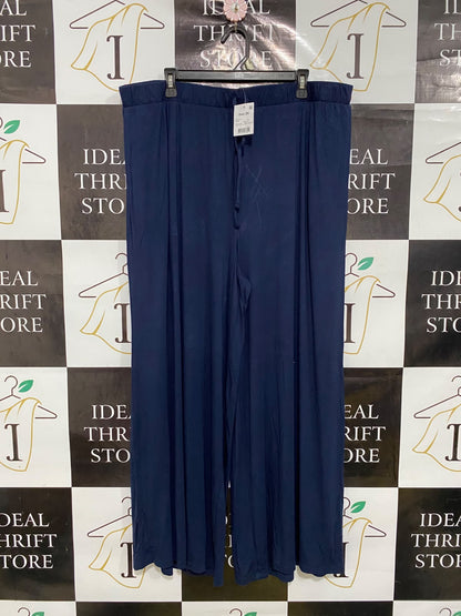 ANKO |XXL| WAIST 40| A44| NAVY BLUE WIDE-LEG DRAWSTRING TECHNICAL UTILITY TROUSERS