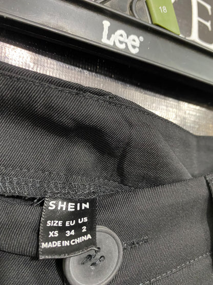 SHEIN |XS| WAIST 24| A44| BLACK TAILORED HIGH-WAISTED WIDE-LEG TECHNICAL UTILITY TROUSERS