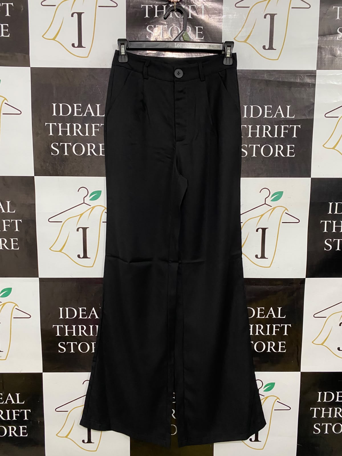 SHEIN |XS| WAIST 24| A44| BLACK TAILORED HIGH-WAISTED WIDE-LEG TECHNICAL UTILITY TROUSERS
