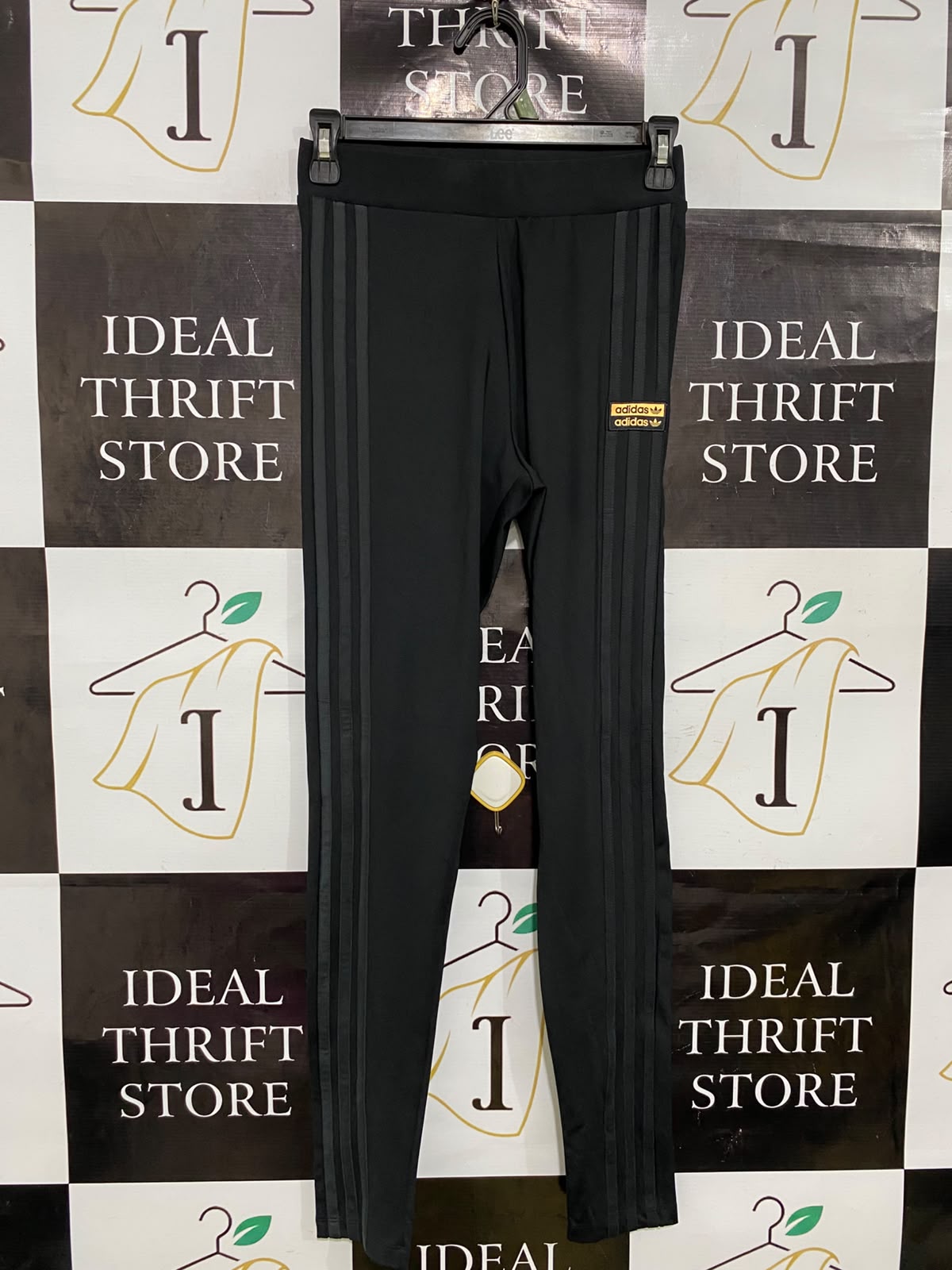 ADIDAS |XS| WAIST 24| A44| BLACK THREE-STRIPE TECHNICAL UTILITY LEGGINGS