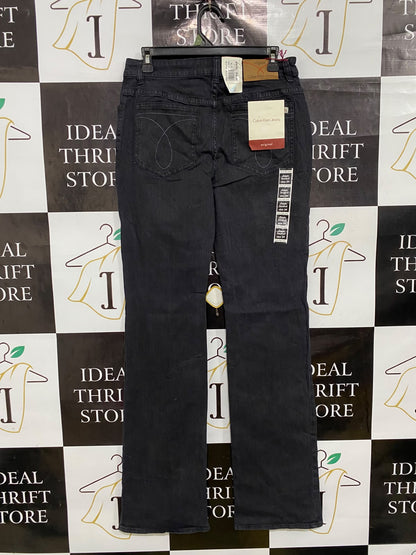 CALVIN KLEIN JEANS |L| WAIST 30| A44| BLACK WASH STRAIGHT-LEG TECHNICAL UTILITY DENIM JEANS