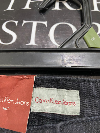 CALVIN KLEIN JEANS |L| WAIST 30| A44| BLACK WASH STRAIGHT-LEG TECHNICAL UTILITY DENIM JEANS