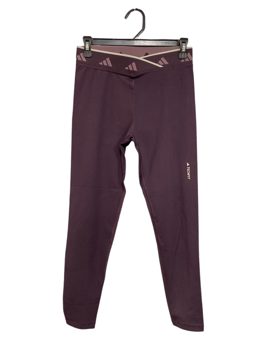 ADIDAS |M| WAIST 26| A45| BURGUNDY TECHFIT CROSS-WAISTBAND TECHNICAL PERFORMANCE UTILITY LEGGINGS