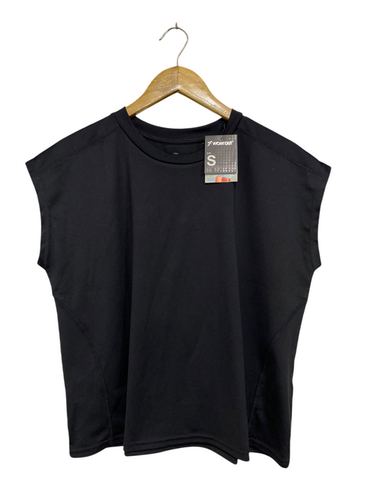 PRIMARK CARES |S| BUST 22| A45| BLACK MUSCLE-TANK TECHNICAL PERFORMANCE UTILITY TOP