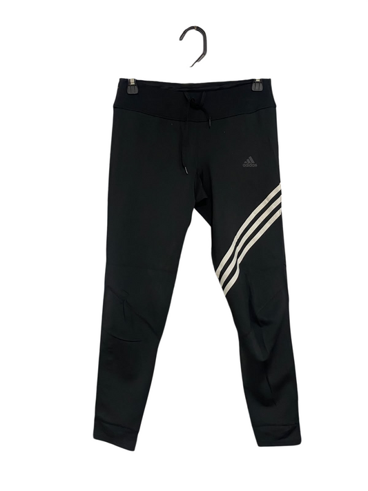 ADIDAS |S| WAIST 26| A45| BLACK AND WHITE THREE-STRIPE TECHNICAL PERFORMANCE UTILITY LEGGINGS
