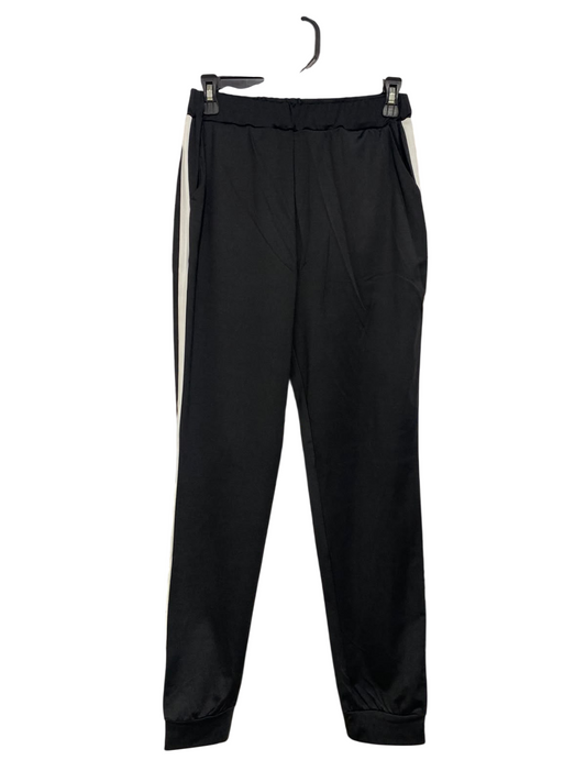 |M| WAIST 26| A45| BLACK SIDE-STRIPE TECHNICAL PERFORMANCE UTILITY JOGGERS