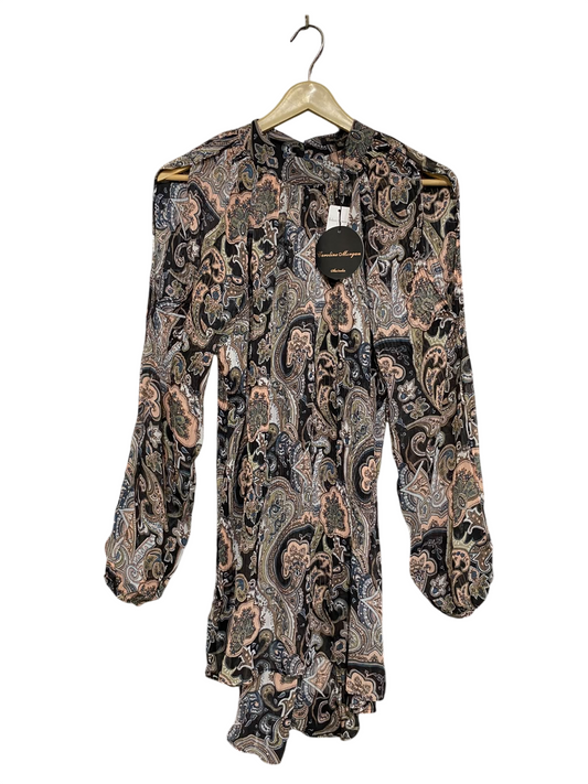CAROLINE MORGAN |M| BUST 21| A46| PAISLEY-PRINT TECHNICAL UTILITY MINI DRESS