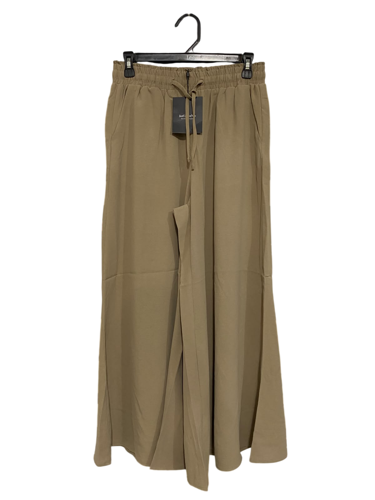 JUST FASHION NOW |M| WAIST 28| A46| KHAKI ELASTICATED DRAWSTRING WIDE-LEG TECHNICAL UTILITY PALAZZO PANTS
