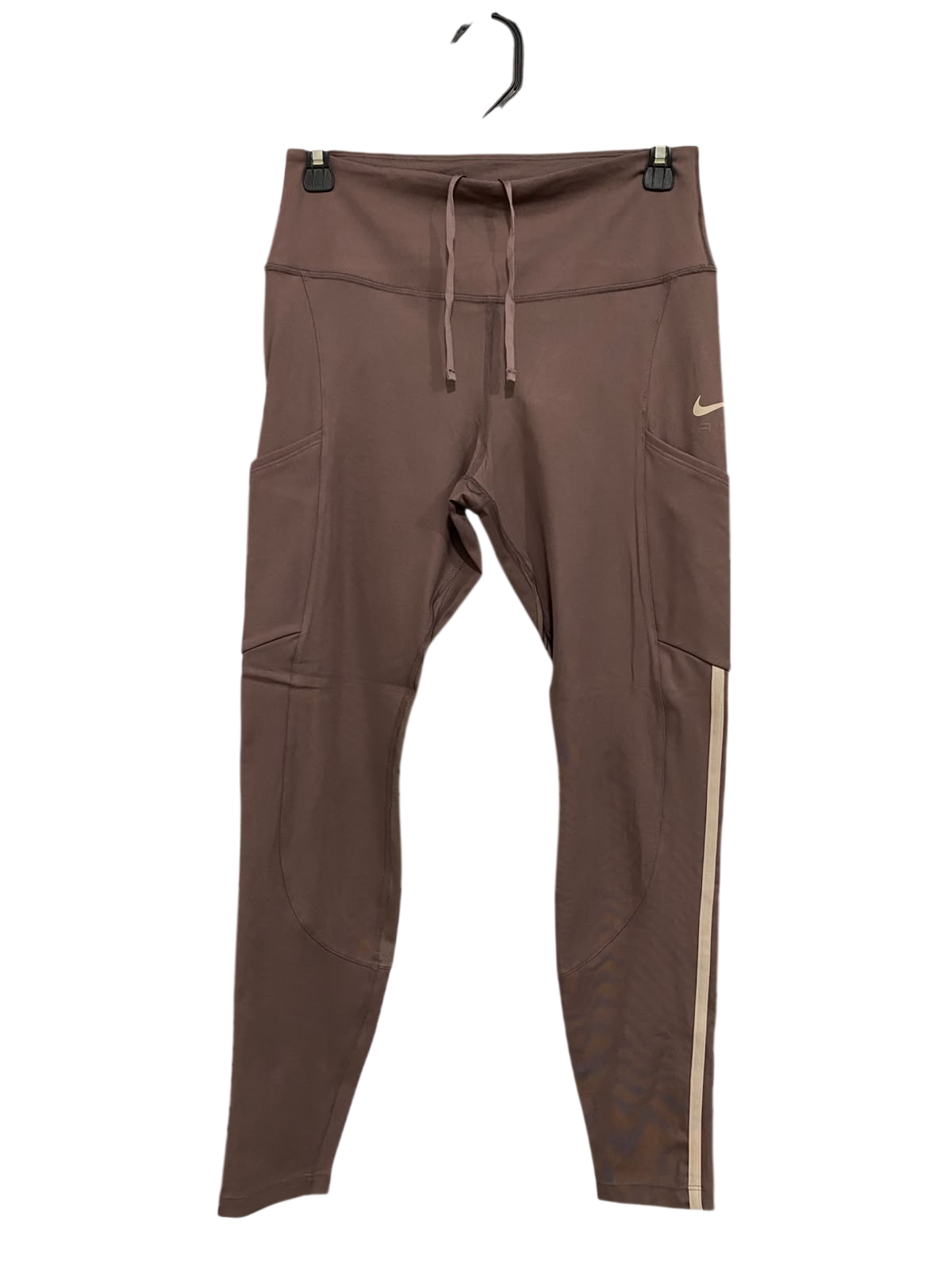 NIKE |M| WAIST 26| A46| BROWN NIKE LOGO-BRANDED DRAWSTRING TECHNICAL UTILITY LEGGINGS