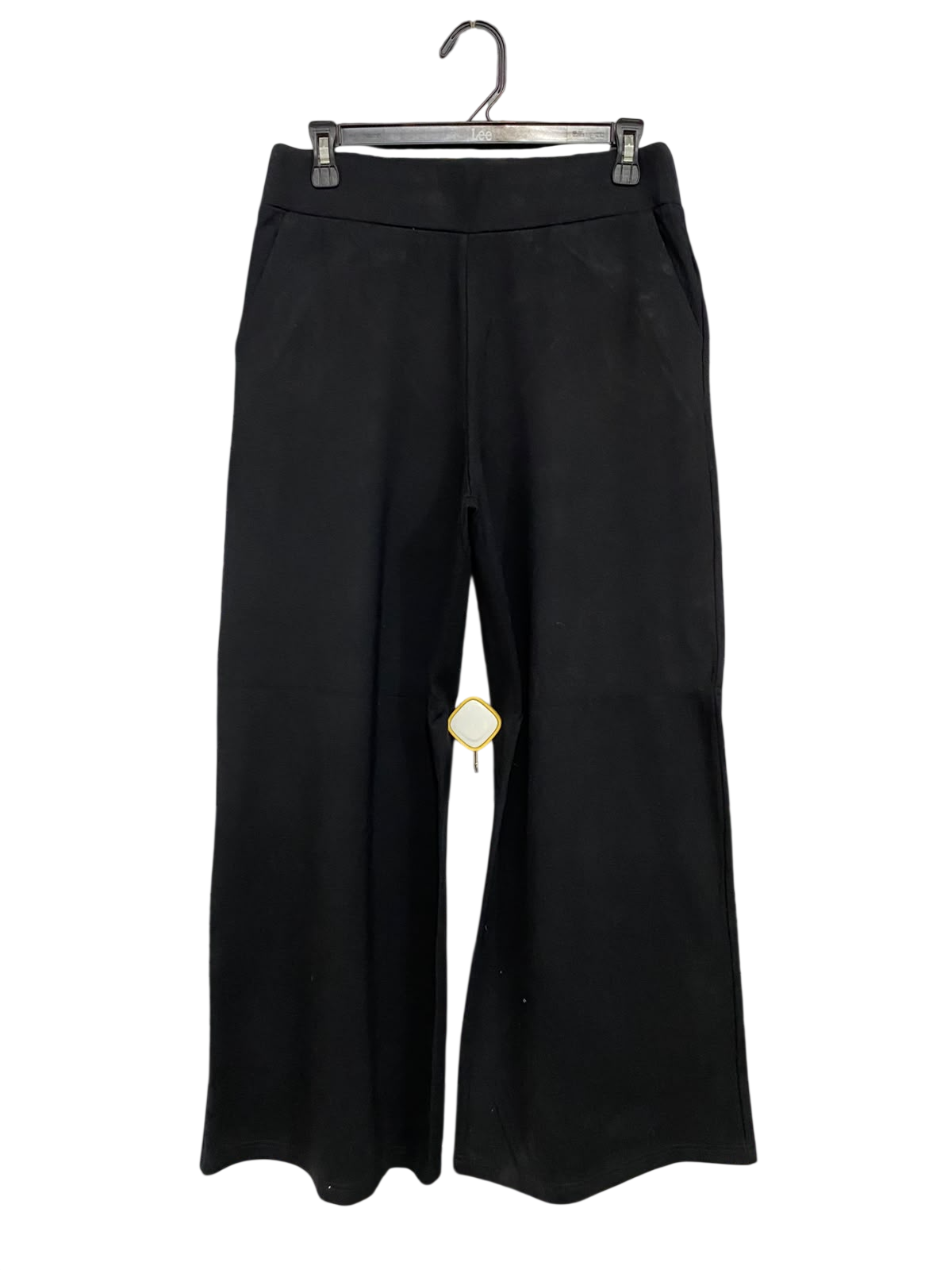 BIRD BY DESIGN |M| WAIST 28| A46| BLACK ELASTIC-WAIST WIDE-LEG TECHNICAL UTILITY TROUSERS