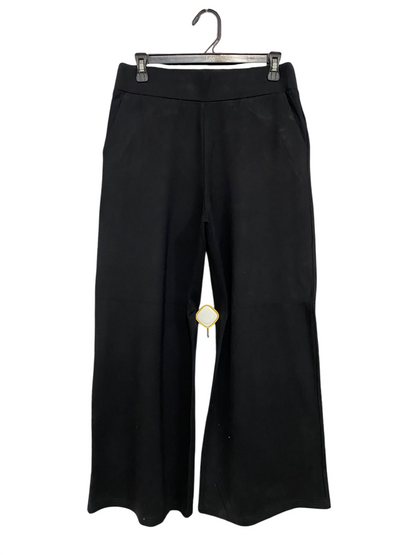 BIRD BY DESIGN |M| WAIST 28| A46| BLACK ELASTIC-WAIST WIDE-LEG TECHNICAL UTILITY TROUSERS