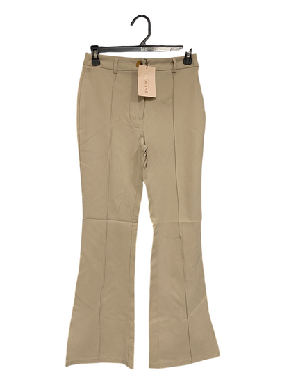 SHEIN |XS| WAIST 26| A46| BEIGE SEAM-FRONT FLARED TECHNICAL UTILITY TROUSERS