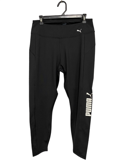 PUMA |XL| WAIST 30| A46| BLACK PUMA LOGO-BRANDED TECHNICAL UTILITY LEGGINGS