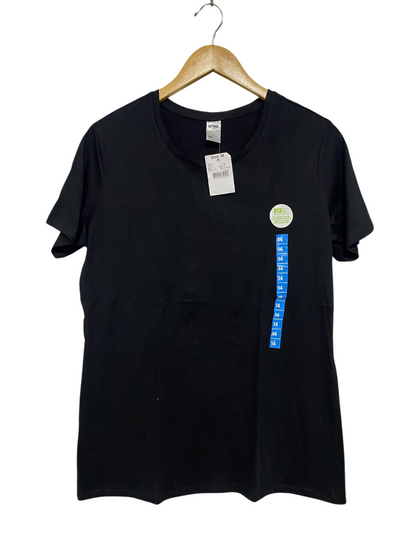 ANKO |L| BUST 19| A46| BLACK CREW-NECK TECHNICAL UTILITY TEE