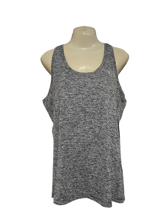 UNDER ARMOUR |M| BUST 18| A46| BLACK AND WHITE MARLED SCOOP-NECK TECHNICAL UTILITY TANK TOP
