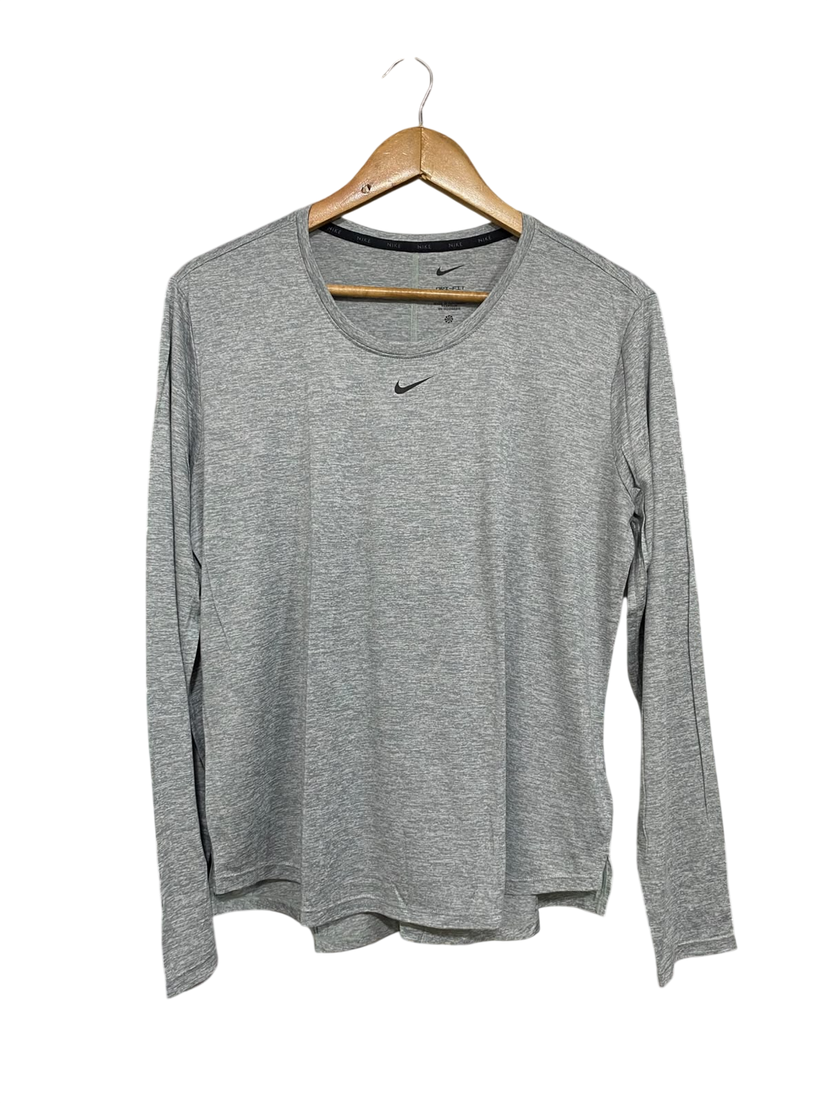 NIKE |L| BUST 21| A46| GREY HEATHERED DRI-FIT LONG-SLEEVE TECHNICAL UTILITY TOP